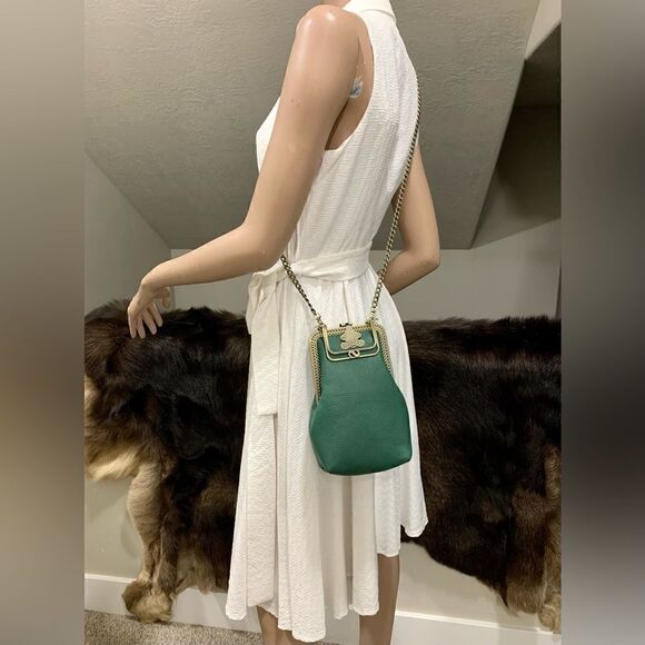 Handsewn Genuine Pebble Leather Push Lock Purse/Clip Pouch/Phone Case/Crossbody - Picture 9 of 14